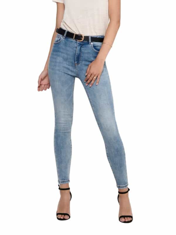 Only Damen Jeans onlMILA HW SK ANK JEANS BJ13502 - Skinny Fit - Blau - Light Blue