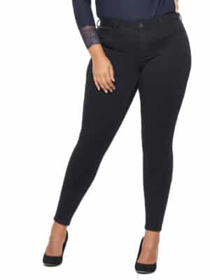 Carmakoma by Only Damen Jeans CARTHUNDER PUSH UP REG SKINNY JEANS - Skinny Fit - Schwarz - Black - in großen Größen