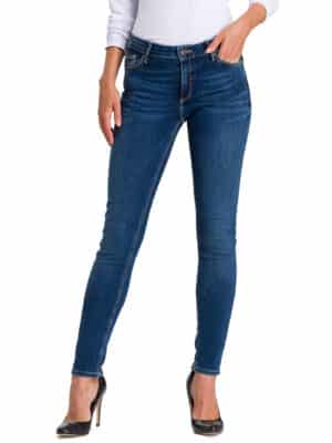 Cross Jeans Damen Jeans Alan - Skinny Fit - Blau - Dark Blue