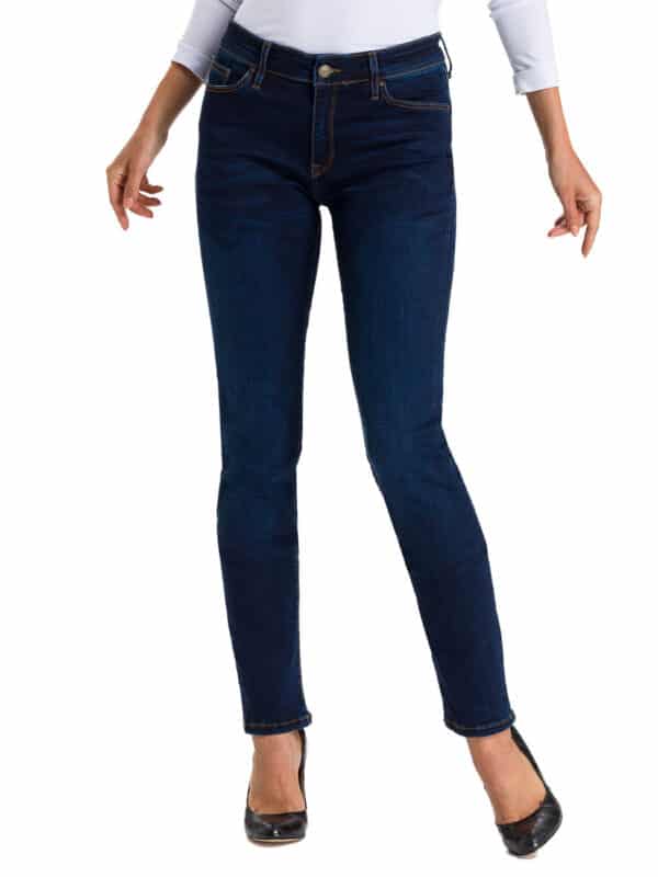 Cross Jeans Damen Jeans Anya - Slim Fit - Blau - Dark Blue