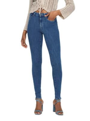 Only Damen Jeans ONLPOWER MID PUSH UP SK JEA REA3223 - Skinny Fit - Blau - Dark Blue Denim