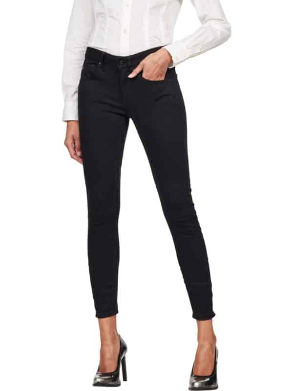 G-Star Damen Jeans Arc 3D Mid Skinny Fit - Schwarz - Pitch Black