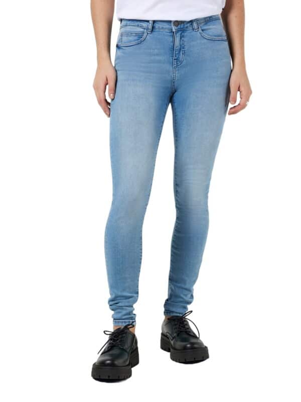 Noisy May Damen Jeans NMLUCY NW SKINNY LB - Skinny Fit - Blau - Light Blue Denim