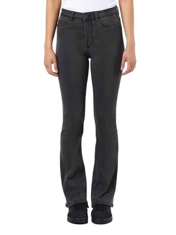 Noisy May Damen Jeans NMSALLIE HW FLARE VI069DG - Flare Fit - Grau - Dark Grey