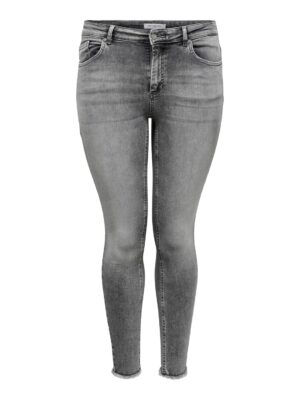 Carmakoma by Only Damen Jeans CARWILLY LIFE REG SK ANK - Skinny Fit - Grau - Grey Denim - Plus Size