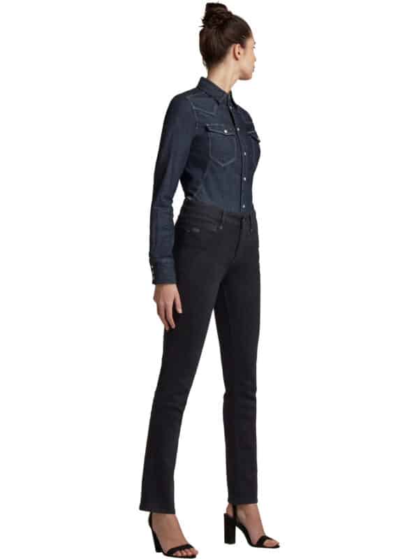 G-Star Damen Jeans Noxer Straight Fit - Schwarz - Pitch Black