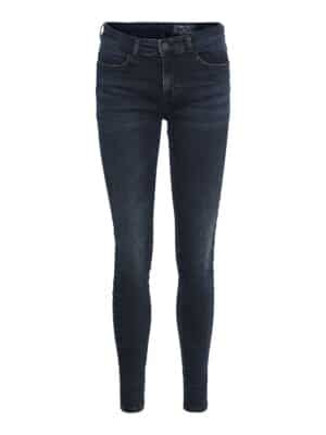 Noisy May Damen Jeans NMKIMMY NW ANK DART JEANS DB Slim Fit Blau - Dark Blue Denim