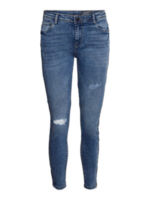 Noisy May Damen Jeans NMKIMMY NW DART DEST JEANS AZ169MB Slim Fit Blau - Medium Blue Denim