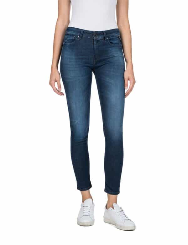 Replay Damen Jeans Luzien - Skinny Fit - Hyperflex - Blau - Dark Blue Denim