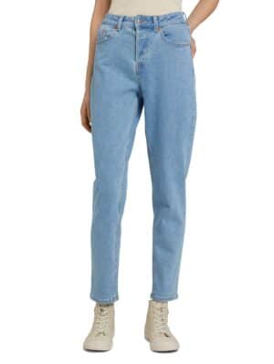 Tom Tailor Denim Damen Jeans MOM - Relaxed Fit - Blau - Clean Light Stone Blue Denim