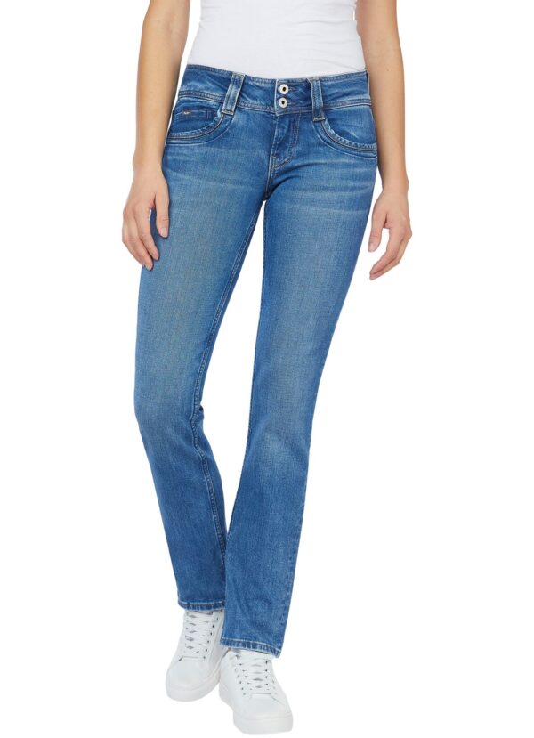 Pepe Jeans Damen Jeans GEN - Regular Fit - Blau - Light Blue Denim