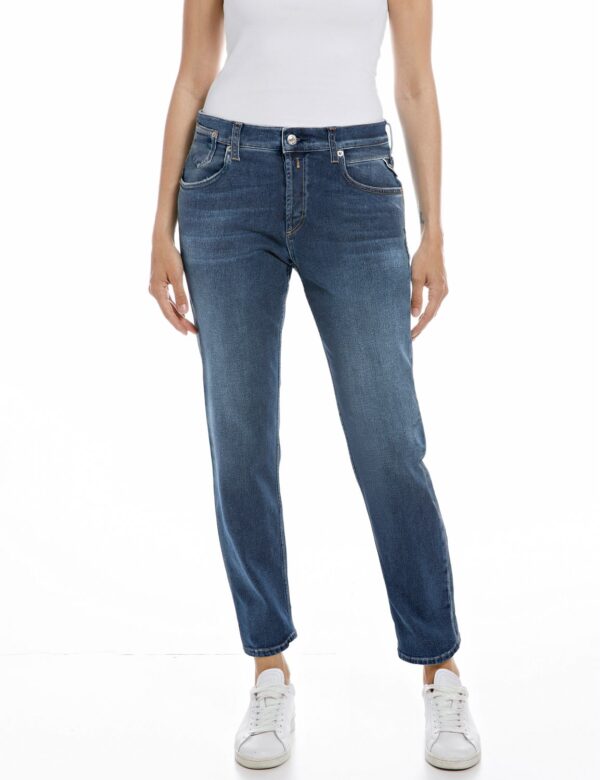 Replay Damen Jeans MARTY - Boyfriend Fit - Blau - Dark Blue Denim