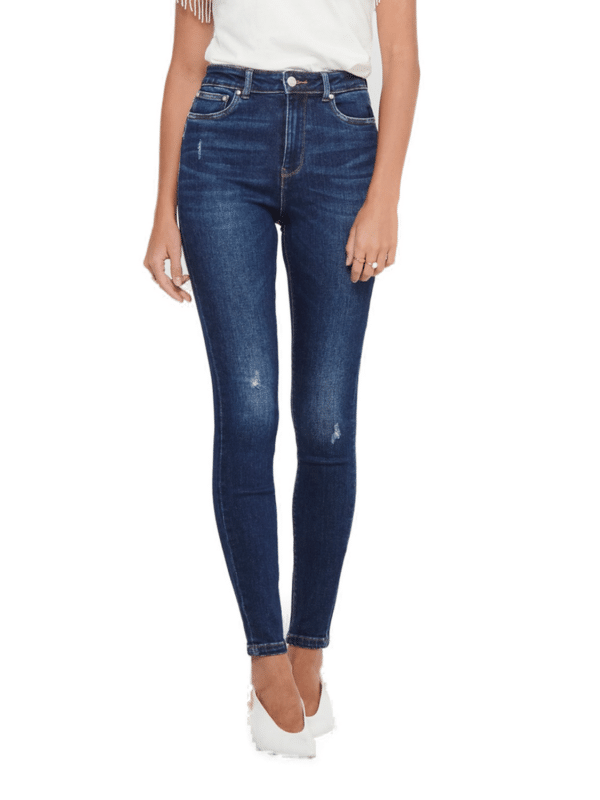 Only Damen Jeans ONLMILA HW SK ANK BJ374 - Skinny Fit - Blau - Dark Blue Denim