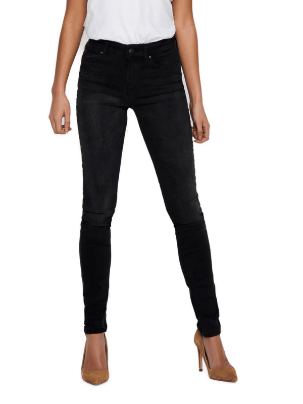 Only Damen Jeans ONLBLUSH MID SK REA1099 - Skinny Fit - Schwarz - Black Denim