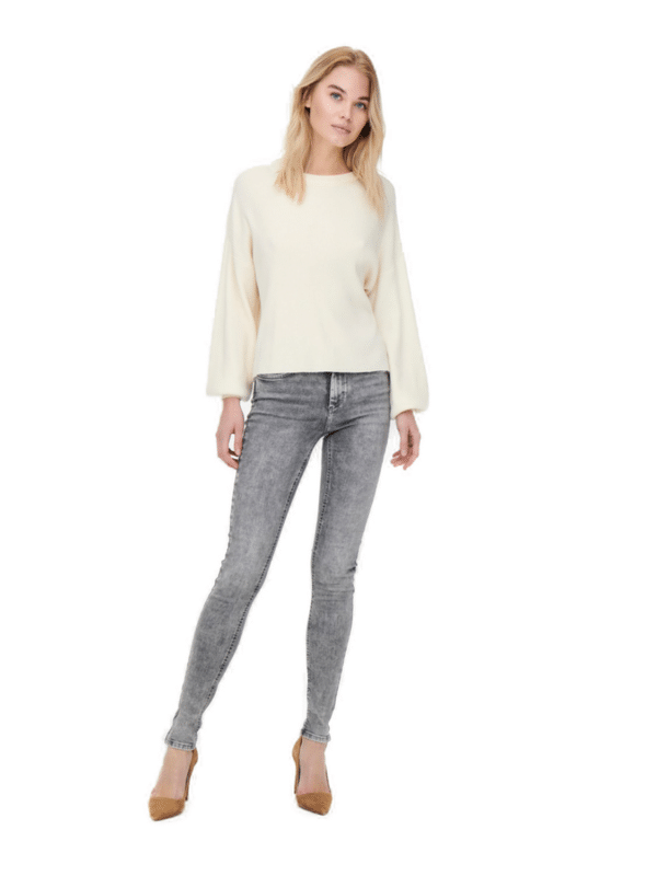 Only Damen Jeans ONLBLUSH MID SK TAI918 - Skinny Fit - Grau - Light Grey Denim