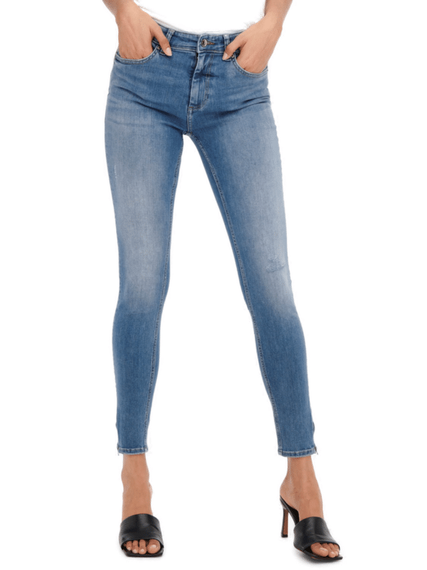 Only Damen Jeans ONLBLUSH MID SK TAI848 - Skinny Fit - Blau - Light Medium Blue Denim