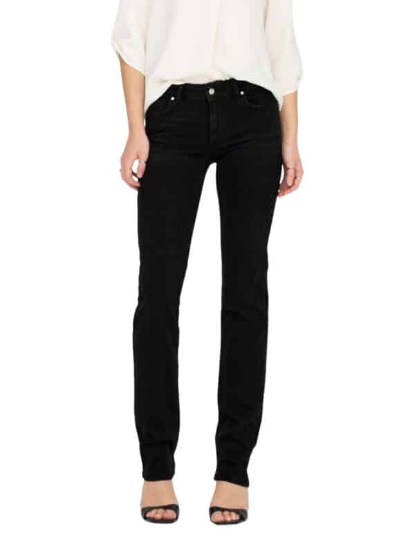 Only Damen Jeans ONLALICIA DOT297 - Straight Fit - Schwarz - Washed Black