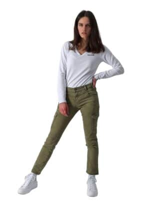 M.O.D. Damen Cargo Jeans REA - Regular Fit - Grün - Khaki