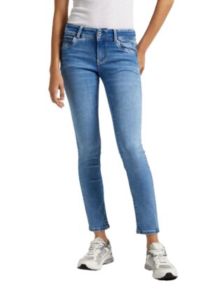 Pepe Jeans Damen Jeans SLIM JEANS LW - Slim Fit - Blau - Light Powerflex Wiser Wash