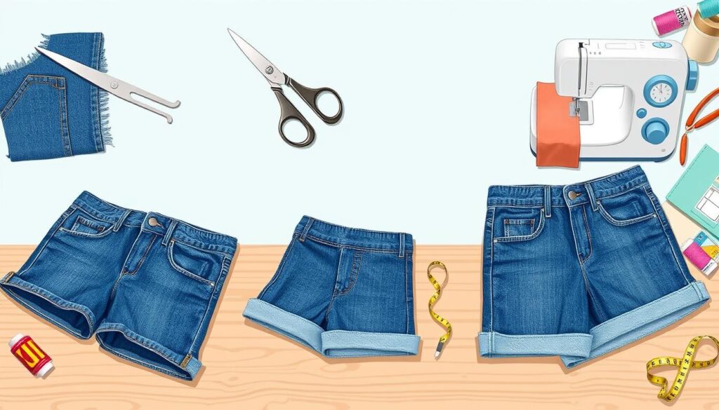 Nähanleitung für Jeans Shorts