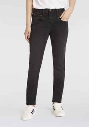 Herrlicher Boyfriend-Jeans "Shyra Long Recycled Denim Black Stretch"