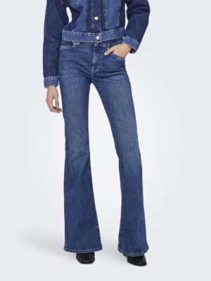 ONLY Bootcut-Jeans "ONLCHERYL MW RETRO FLARED CUTLINE DNM FG"